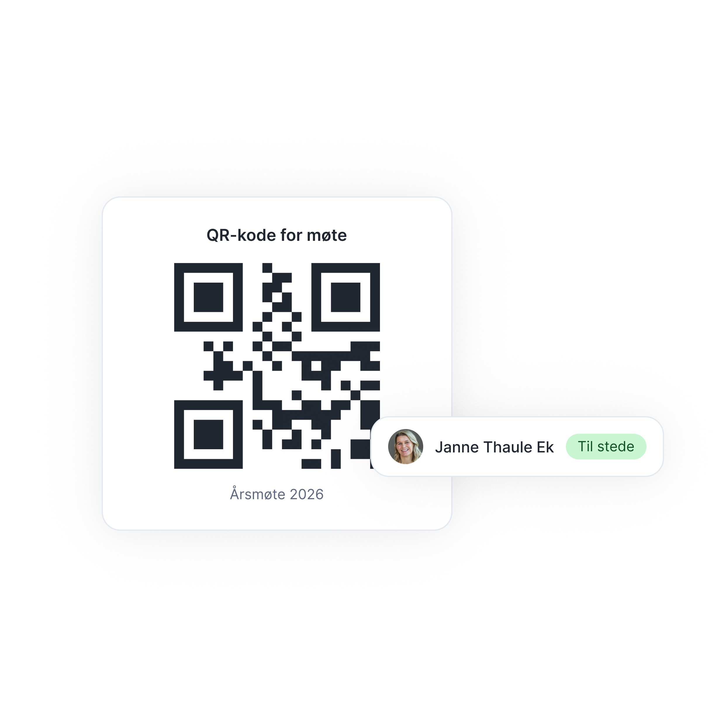 Registrer oppmøtet med QR-kode