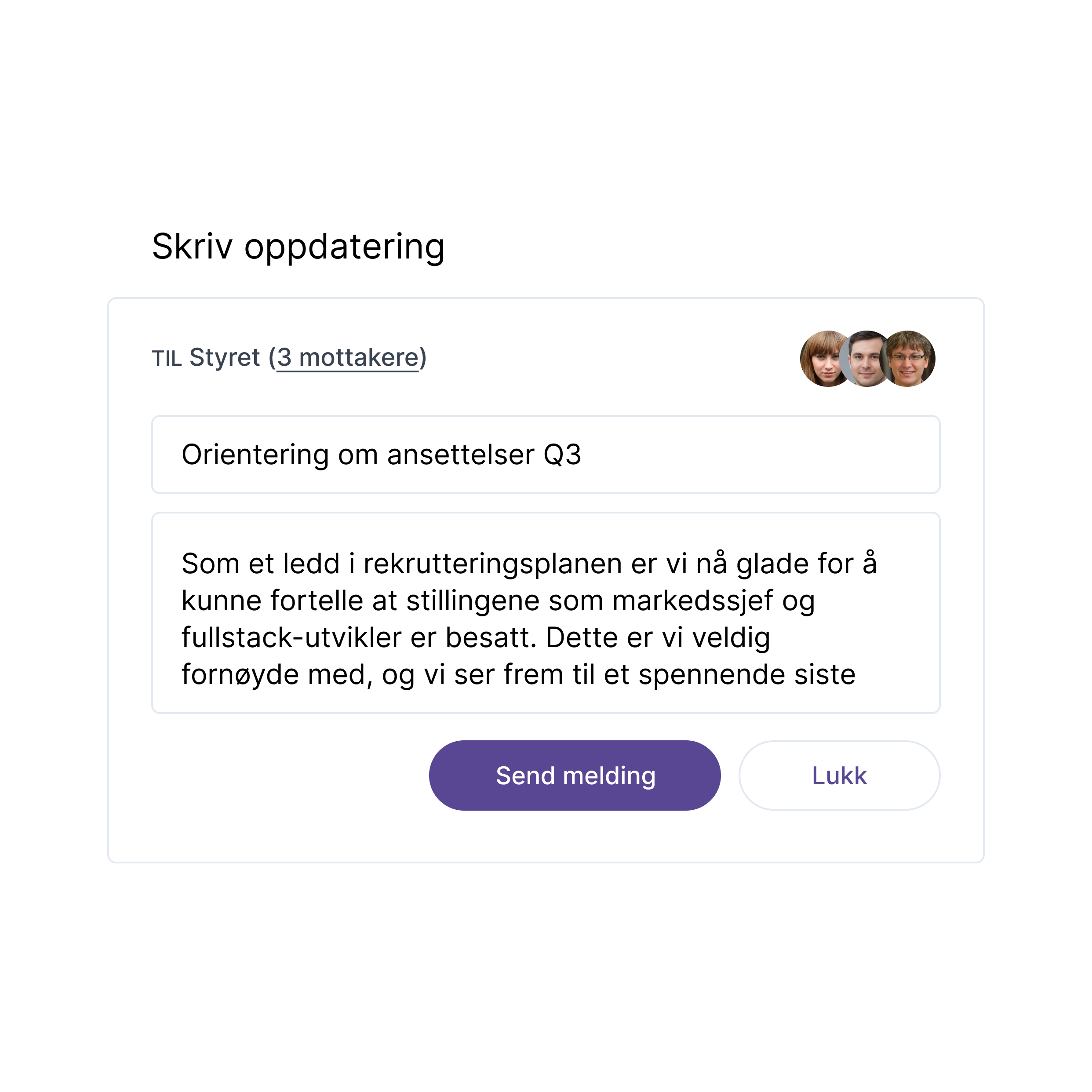 Meldinger til styret