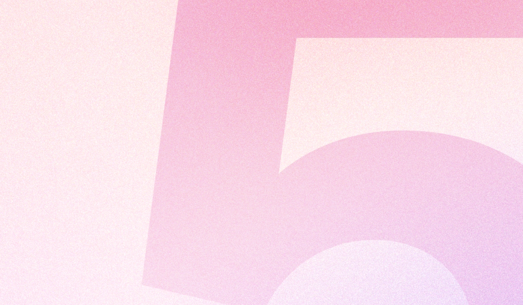 a pink background with the number 5 on it