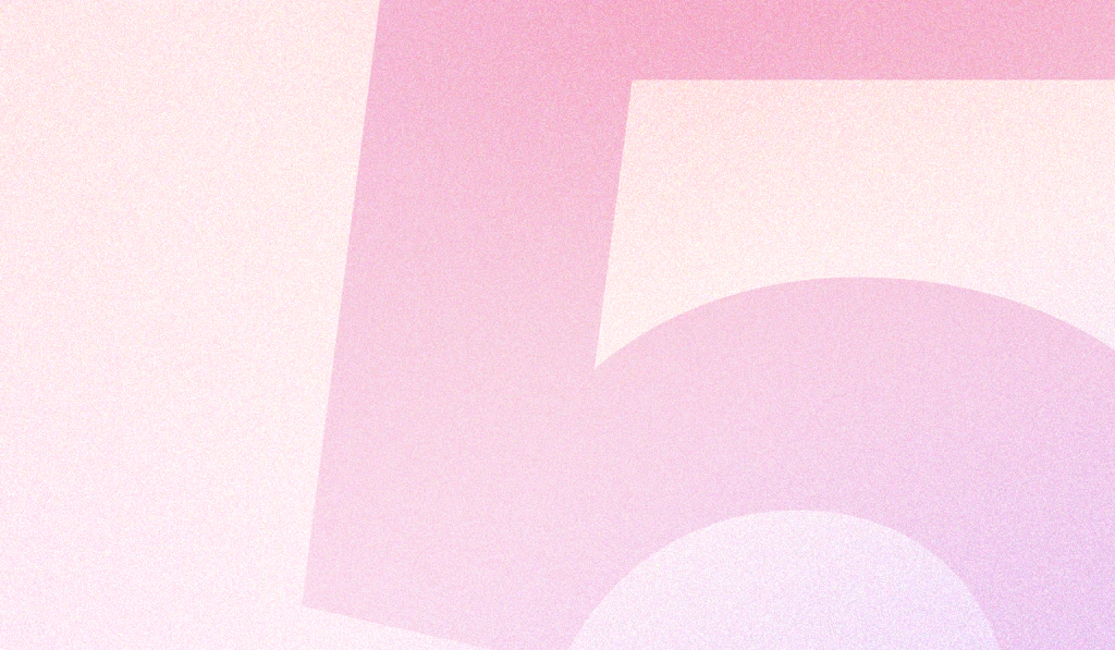 a pink background with the number 5 on it