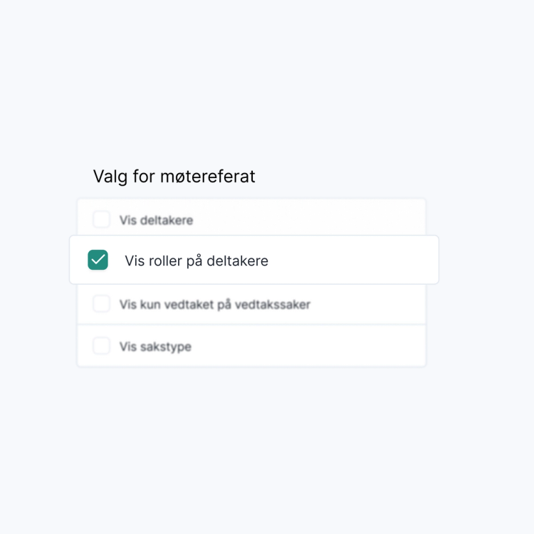Innstillinger for referat