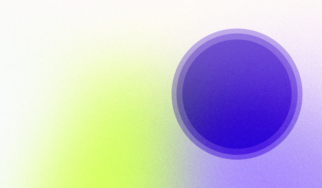 a purple circle on a green and white background