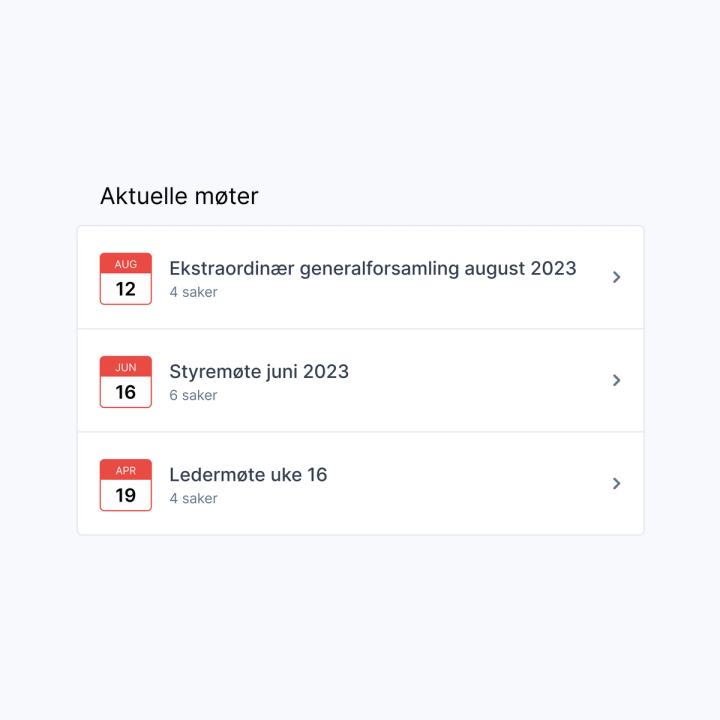Liste over møter