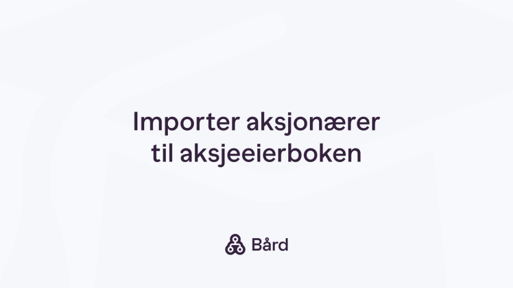 Importer aksjonærer til aksjeeierboken